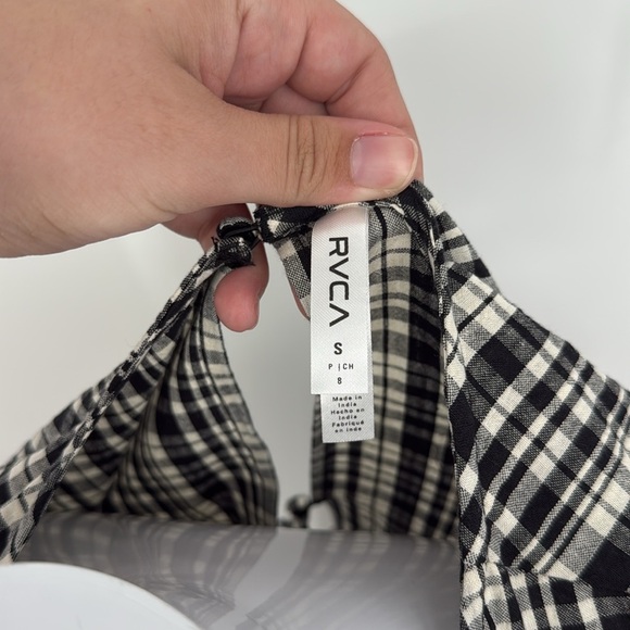RVCA Mavis Mini Dress Black and White A-Line Mini Dress size S NEW - Picture 9 of 13